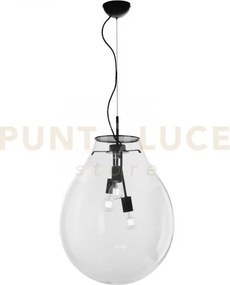 Lampadario a sospensione azuma trasparente 3 luci attacco e27 48x19...
