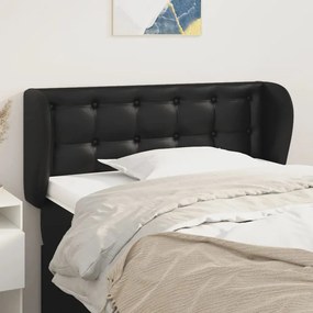 Testiera Ad Orecchio Nera 83 X 23 X 78/88 Cm İn Similpelle /