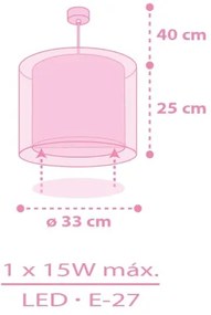 Dalber 41252 - Lampadario per bambini HELLO KITTY&FRIENDS 1xE27/15W/230V rosa