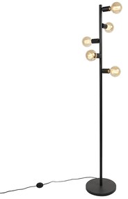 Lampada da terra scandinava nera 5 luci - Facil Tube