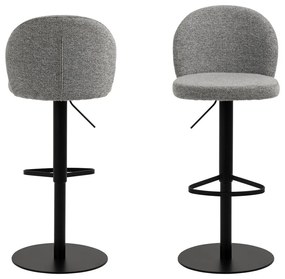 Sgabello da bar grigio-nero con altezza regolabile (altezza seduta 55 cm) Patricia - Actona