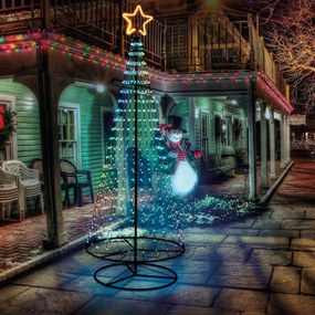 Figura natalizia illuminata conico nero 550 lampadine multicolore H 280 cm