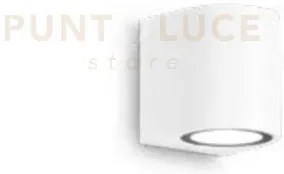 Applique zeno round bianco 1 luce attacco gu10 ip65 h.8cm