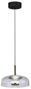 Lampadario LED a sospensione con filo VETRO LED/6W/230V diametro 23 cm grigio/nero