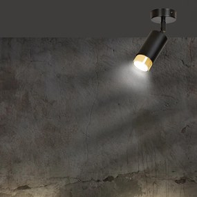 Lampada da soffitto e parete in Acciaio HIRO GU10 Colore del corpo Nero e Oro