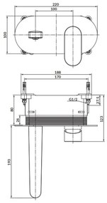 Cersanit S951-330-Rubinetto per lavabo da incasso CREA cromo lucido