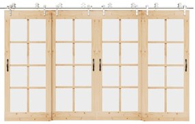 Kit Binari Porta Scorrevole 366 Cm Acciaio Inossidabile Argento /
