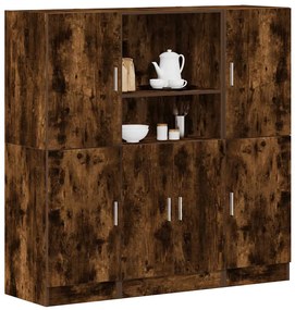 Set Di Mobili Da Cucina 3 Pz Rovere Fumo İn Truciolato /