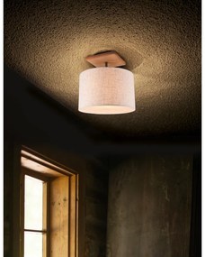 Apparecchio da soffitto grigio chiaro con paralume in tessuto Elmau - Trio