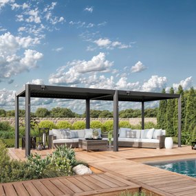 PRIMEYARD Pergola 3,5x7m, tetto lamellare, antracite - (GFPV01122)