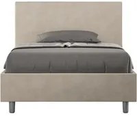 Letto Singolo rivestito in Microfibra - ADELE Colore: Sabbia, Dimensione Rete: 100x190, Tipologia Letto: Con Rete