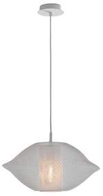 Lampadario Sospensione Harem Industrial Vintage Colore Bianco 60W Mis 40 x 20 x 150 cm