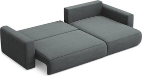 Divano angolare grigio scuro allungabile/con contenitore (con penisola a destra/con chaise lounge) Kapua – Makamii