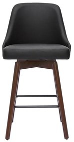 Sgabelli da bar design girevoli nero e legno scuro H65 cm (set di 2) HASTA