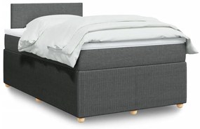 Giroletto A Molle Con Materasso Grigio Scuro 120x200 Cm Tessuto /