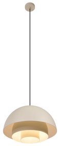 Lampada a sospensione scandinava color crema con interno bianco - Loes