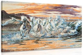 Quadro su tela – Cavalli formati da acqua