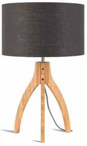 Lampada da tavolo con paralume grigio scuro e struttura in bambù Annapurna - Good&amp;Mojo
