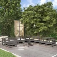 Set Divani da Giardino 11 pz in Legno Massello di Pino 3076011