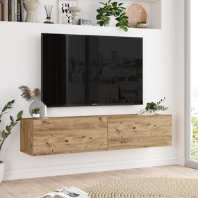 Mobile Tv Sospeso 140x32x30 Effetto Legno Rovere Future