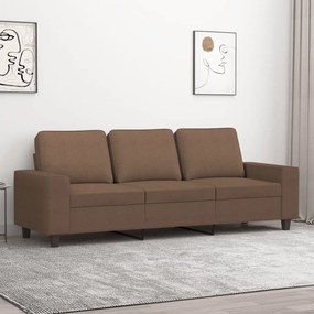 Divano A 3 Posti Marrone 180 Cm İn Tessuto /
