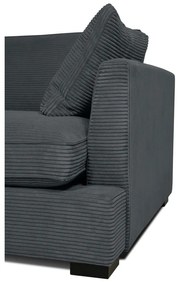 Divano in velluto a coste grigio 132 cm Mobby - Scandic