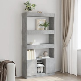 Credenza grigio cemento 92x33x180 cm in legno multistrato