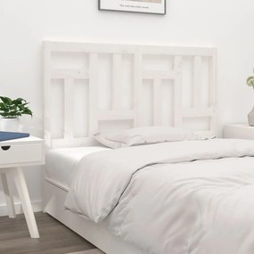 Testiera per letto bianca 125,5x4x100 cm legno massello di pino
