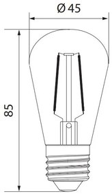 Lampadina LED VINTAGE ST45 E27/1W/230V 3000K -  Brilagi
