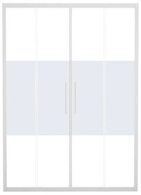 Porta doccia scorrevole Record, L 152-156 cm x H 195 cm x SP 6 mm, profilo bianco, vetro smerigliato