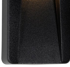 Lampada da parete esterna rettangolare nera incl. LED IP65 - Gem