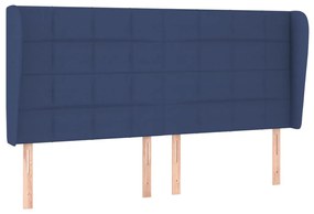 Testiera ad orecchio blu 203x23x118/128 cm in tessuto