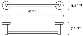 Kamalu - portasalviette barra 40cm in acciaio linea kaman mira-40