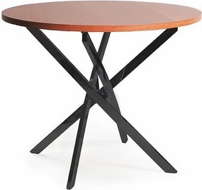 Tavolo rotondo Agis in noce/nero - ø90/h75 cm