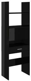 Libreria Nero Lucido 60x35x180 cm in Legno Multistrato