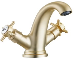 Rubinetto per lavabo Mauna oro opaco SENSEA H 13.3 cm