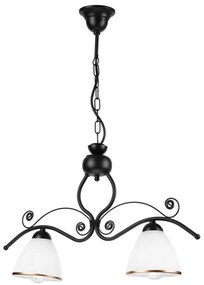 Lampadario a sospensione con catena RETRO 2xE27/60W/230V opaco nero