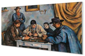 Pannello paraschizzi cucina Giocatori di carte - Paul Cézanne 100x50 cm