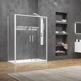 Kamalu - box doccia 90x190 colore bianco opaco doppio scorrevole | ke-6000b