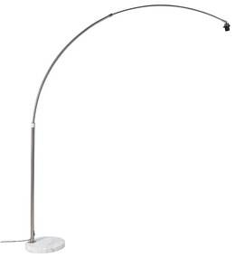 Lampada ad arco acciaio base in marmo bianco regolabile - XXL