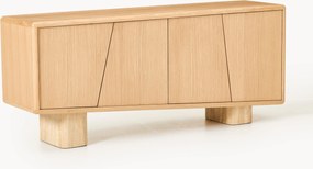 Credenza in legno con gambe in travertino Tundra
