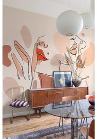 Fotomurale Red, beige, arancione e nocciola