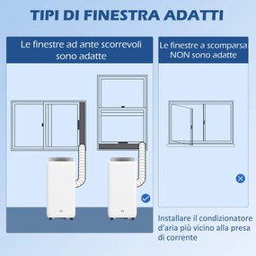Condizionatore Portatile 1250W 35,5x35x70 cm con 5 Modalità e Timer 24h Bianco...