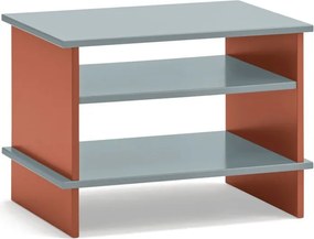 Comodino color mattone/grigio con ripiani Inari – Teulat