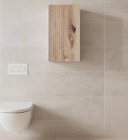 Pensile bagno Portofino rovere oro in vetro, 1 anta apertura da sinistra P 15 x L 25 x H 50 cm