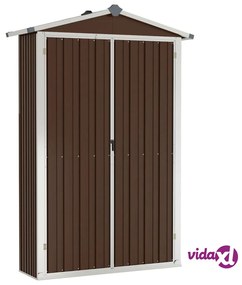 vidaXL Capanno da Giardino Marrone 116x45x175 cm in Acciaio Zincato