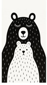 Tappeto per bambini bianco e nero lavabile 100x160 cm Bear Family v2 – Vitaus