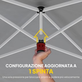 Gazebo Pieghevole 3x6 m con Pareti e Altezza Regolabile Protezione UV 50+ Grigio Chiaro...