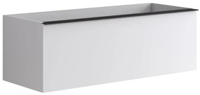 Mobile da bagno sotto lavabo Pixel plain bianco laccato opaco L 120 x H 40 x P 45.5 cm 2 cassetti, lavabo non incluso