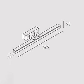 Applique Moderna Ruler Metallo Rame Opaco Led 18W